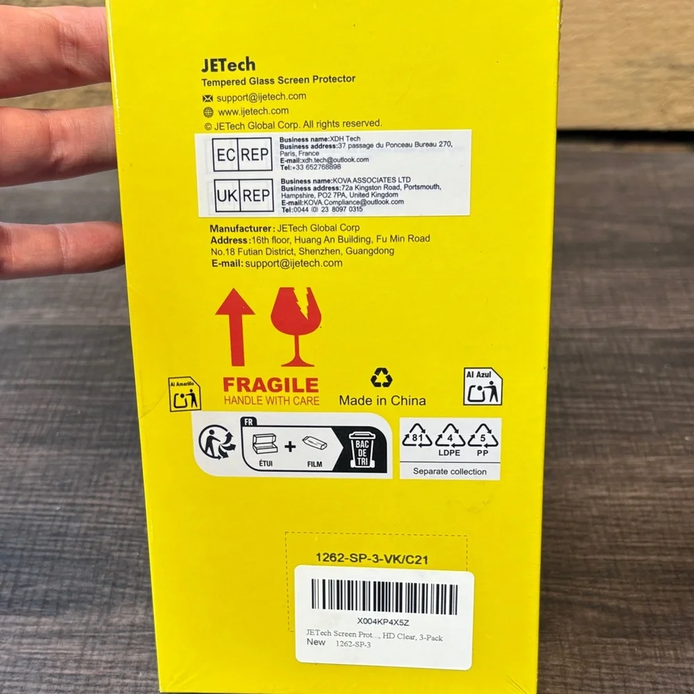 JETech Tempered Glass Screen Protector for iPhone 15 Pro